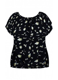 Zhenzi Ottilia top sort med gule blomster Zhenzi Ottilia top sort med gule blomster
